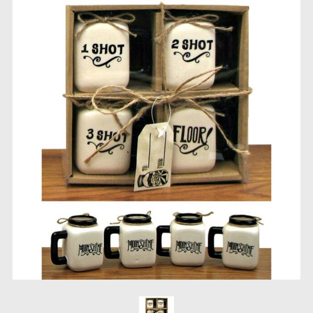 Young's Ceramic Mason Jar Shot Glass (Set of 4)